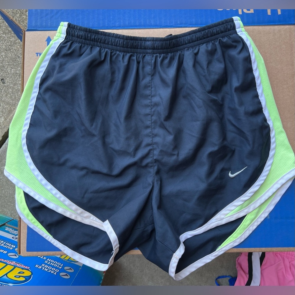 Nike Dri-Fit Black and Green Gym Shorts